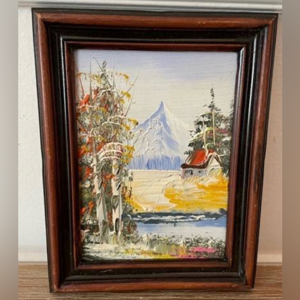Vintage Small Original Oil Painting Framed